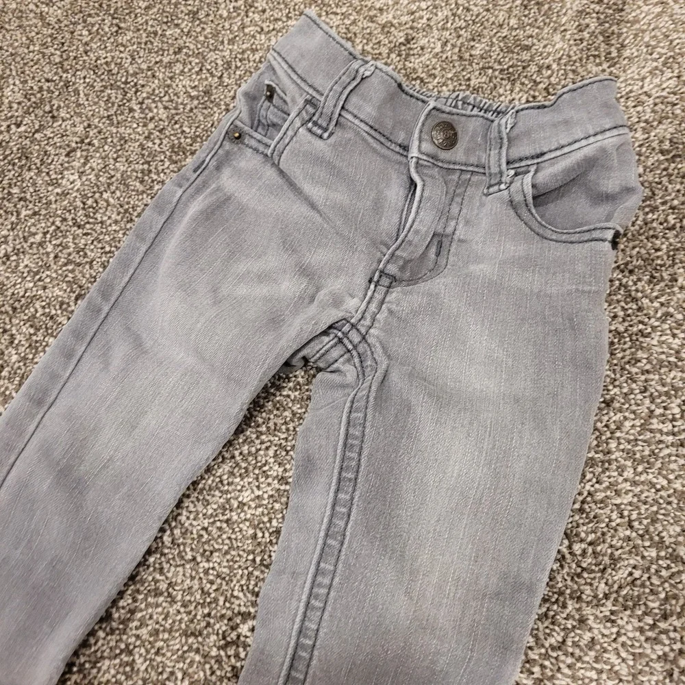 Crazy 8 Rocker Jeans Kids 6-12 Months Gray Slim Fit Elastic Waist Denim Pants